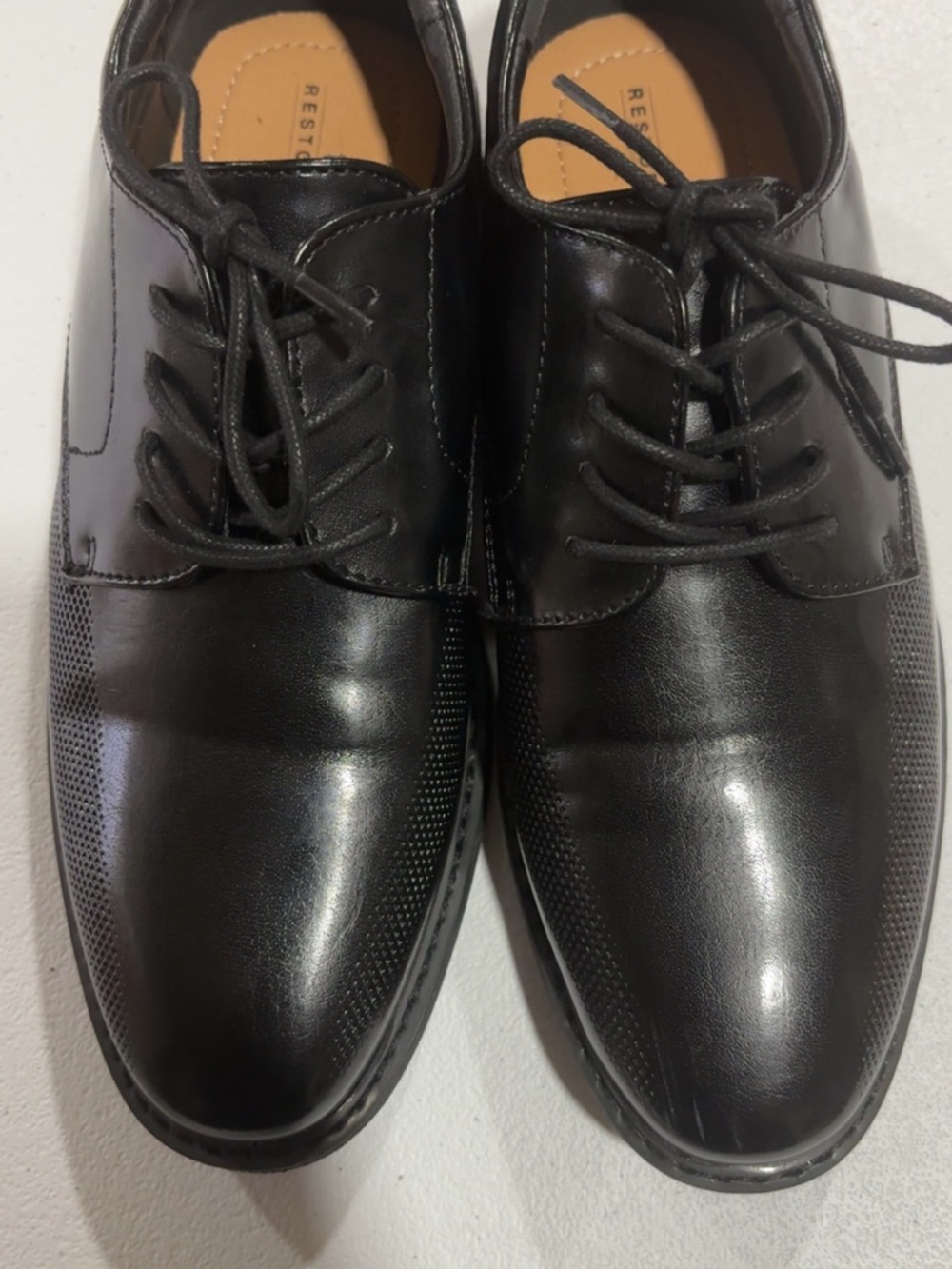 Charlies Black Lace-Up Kids Dress Shoes